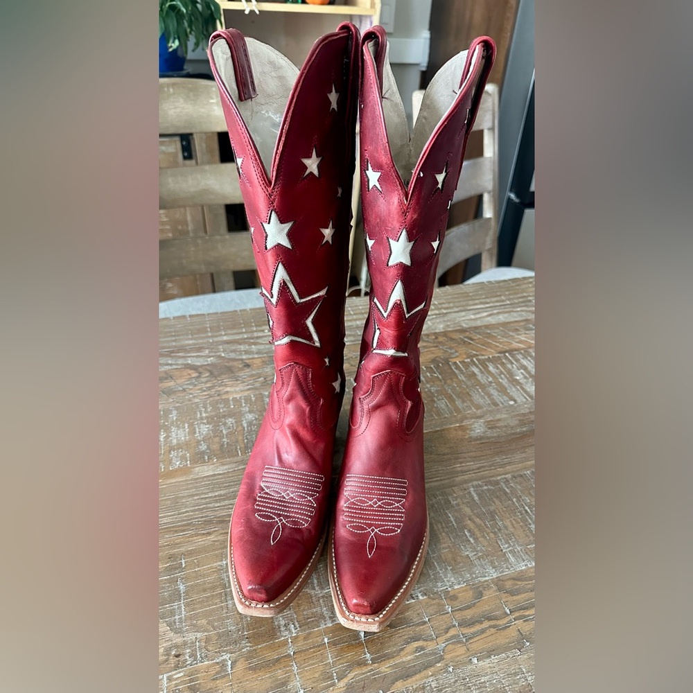NEW Freebird Red Starzz Leather Boots, Size 10 - Picture 7 of 16